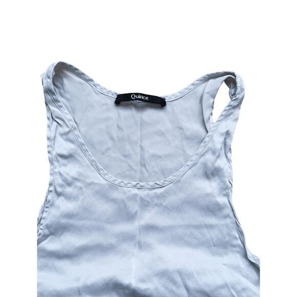 Quince 100% Washable Silk High Neck Tank Top Silver Gray XS Quiet Luxury Layer - Picture 4 of 7